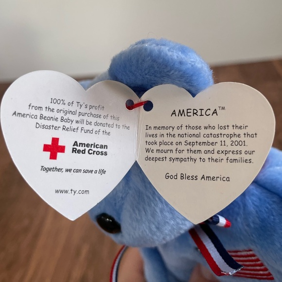 3 FOR $25: Authentic TY Beanie Babies America the Bear, 2001. NWT - Picture 3 of 3